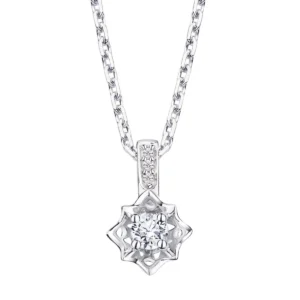 Pendentif empierré Mauboussin ma reine d'amour n'1 or gris, diamants pavage diamant hsi Or 750/1000 Gris rhodié
