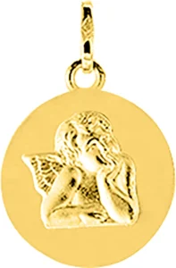Pendentif médaille laïque Médaille or 375/1000 jaune