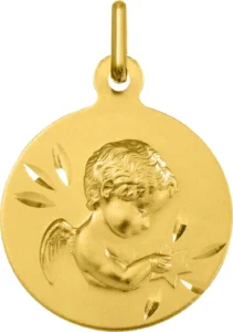 Pendentif médaille religieuse Médaille ange or 375/1000 jaune