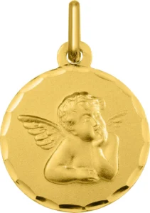 Pendentif médaille religieuse Médaille ange or 375/1000 jaune