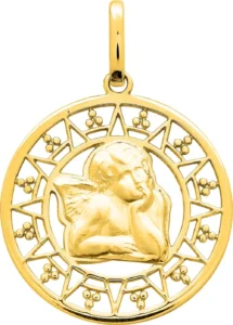 Pendentif médaille religieuse Médaille ange or 750/1000 jaune