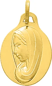Pendentif médaille religieuse Médaille vierge or 375/1000 jaune
