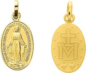 Pendentif médaille religieuse Médaille vierge or 375/1000 jaune