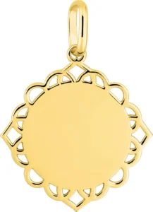 Pendentif plaque or plaqué or jaune