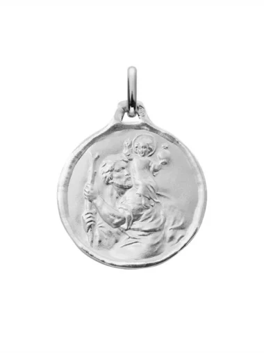 Pendentif st christophe 18mm or gis palladie 750 or 750/1000