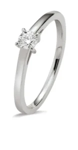 Solitaire taille 54 4 griffes g/h si 0,40ct or gris Or 750/1000 Gris rhodié