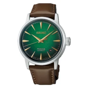 Montre Seiko Presage Cocktail Time Mint Mist Automatique Cuir Brun HCB002J1