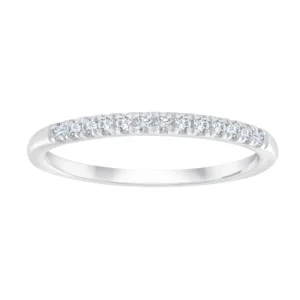 Alliance taille 54 Demi double griffes oxyde de zirconium Argent Gris rhodié