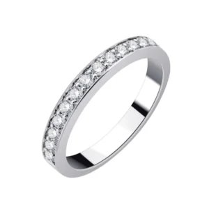 Alliance taille 54 Demi rail oxyde de zirconium Argent Gris rhodié