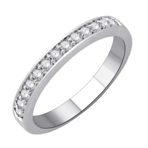 Alliance taille 54 Demi rail oxyde de zirconium Argent Gris rhodié