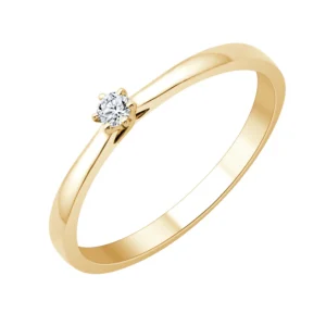 Bague empierrée taille 54 1dt 0,04cts or jaune or 750/1000t