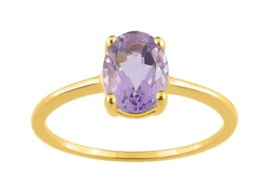 Bague empierrée taille 54 améthyste or jaune Or 750/1000