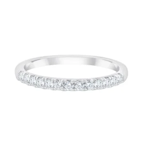 Bague empierrée taille 54 Demi alliances double griffes oxyde de zirconium Argent Gris rhodié