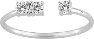 Bague empierrée taille 54 oxyde de zirconium or 375/1000 blanc Gris