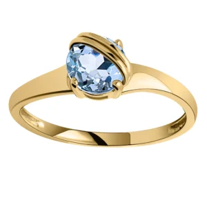 Bague empierrée taille 56 Or 375/1000 bague topaze Jaune