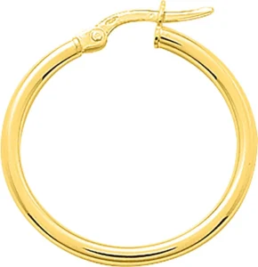 Boucles d'oreilles créoles lisses or 375 jaune fil 2mm d 20mm Or 375/1000