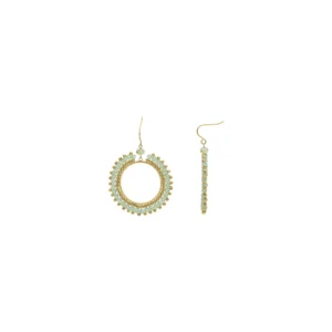 Boucles d'oreilles n°3 puces acier doré, cristal jaune