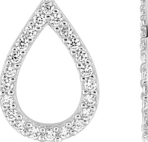 Boucles d'oreilles pendantes Bo.pendentif oxyde de zirconium or 375/1000 blanc Gris rhodié
