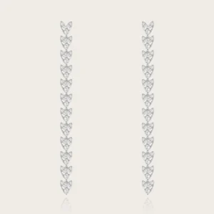 Boucles d'oreilles puces 375/1000 oxyde de zirconium tentation Gris rhodié