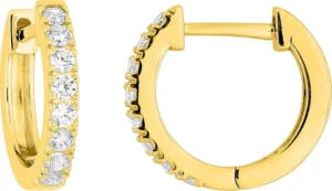 Boucles d'oreilles puces Bo.créo oxyde de zirconium or 375/1000 jaune