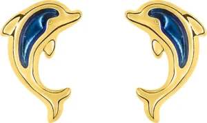Boucles d'oreilles puces Bo. laque or 375 Or 375/1000 Jaune