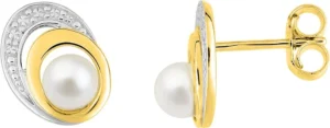 Boucles d'oreilles puces Bo. pe.cult.dou or 375/1000 jaune+rh