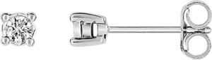 Boucles d'oreilles puces diamant 0.10 ct gris or 375 Or 375/1000