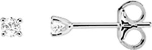 Boucles d'oreilles puces dts 0.14ct ghp3 or 375 blanc Or 375/1000 Gris