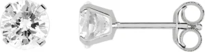 Boucles d'oreilles puces ox.zirc. or 750 5mm Or 750/1000 Gris