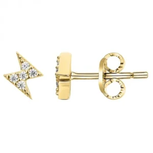 Boucles d'oreilles puces pl.or 3m14k et 10 oxydes de zirconium plaqué or jaune
