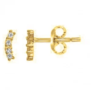 Boucles d'oreilles puces plaqué or 3m 8 oxydes de zirconium jaune
