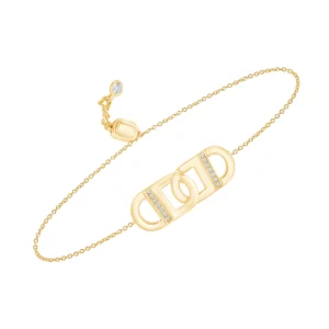 Bracelet avec pierre 14 diamants 0,03ct or jaune 750/1000