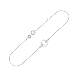 Bracelet avec pierre 8dts 0,010cts or blanc 375 Or 375/1000 Gris rhodié