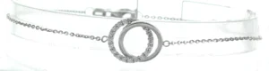 Bracelet avec pierre double cercle dont 1 serti d oxydes Or 375/1000 Gris
