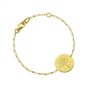Bracelet motif arbre aux coeurs or jaune 750 Or 750/1000