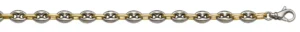 Bracelet motif Gdc acier 8mm ann plaq or 750 21cm Or et acier Jaune