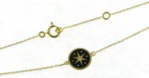 Bracelet motif Or 750/1000 etincelle laque noir Jaune