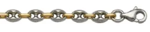 Collier avec pendentif Gdc 8mm acier ann plaq or 750 55cm Acier et or Jaune