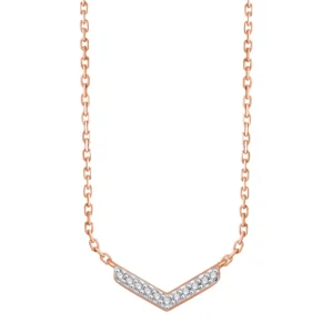 Collier avec pierre 11 diamants 0,025 ct or rose rh 750 Or 750/1000