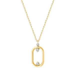 Collier avec pierre 3dts 0,040cts or jaune 750/1000
