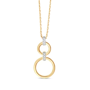 Collier avec pierre 6dts 0,010ct 375/1000 Jaune