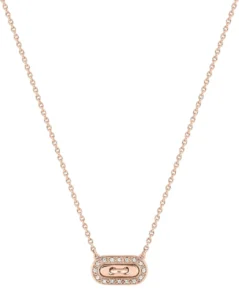 Collier avec pierre diamant 0.05ct gh-si or750r Or 750/1000 Rose
