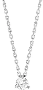 Collier avec pierre diamant 0.14ct gh-si or 750/1000 blanc Gris rhodié