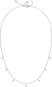 Collier avec pierre diamant synthétique f-vs 0.15ct or 375/1000 blanc Gris rhodié