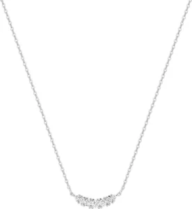 Collier avec pierre diamant synthétique f-vs 0.17ct or 375/1000 blanc Gris rhodié