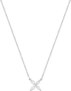 Collier avec pierre diamant synthétique f-vs 0.25ct or 375/1000 blanc Gris rhodié