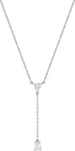 Collier avec pierre diamant synthétique f-vs 0.35ct or 375/1000 blanc Gris rhodié