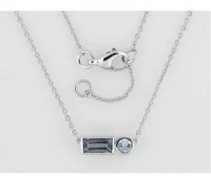 Collier avec pierre topa.bl.tr or 750/1000 blanc Gris
