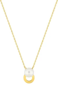 Collier perles pe.cult.dou.6mm or 750/1000 jaune