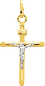 Pendentif christ or 375 bicolore Or 375/1000 Bicolore